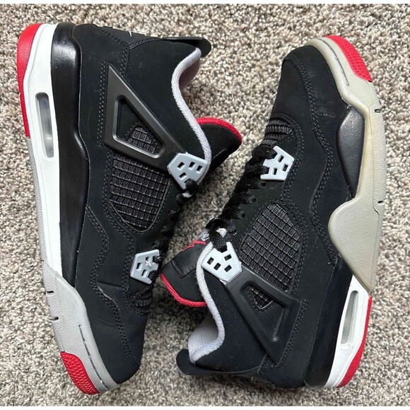 Nike Air Jordan 4 Retro Bred 2019 Size 6.5 Youth (Size 8 Women's) - Picture 8 of 8